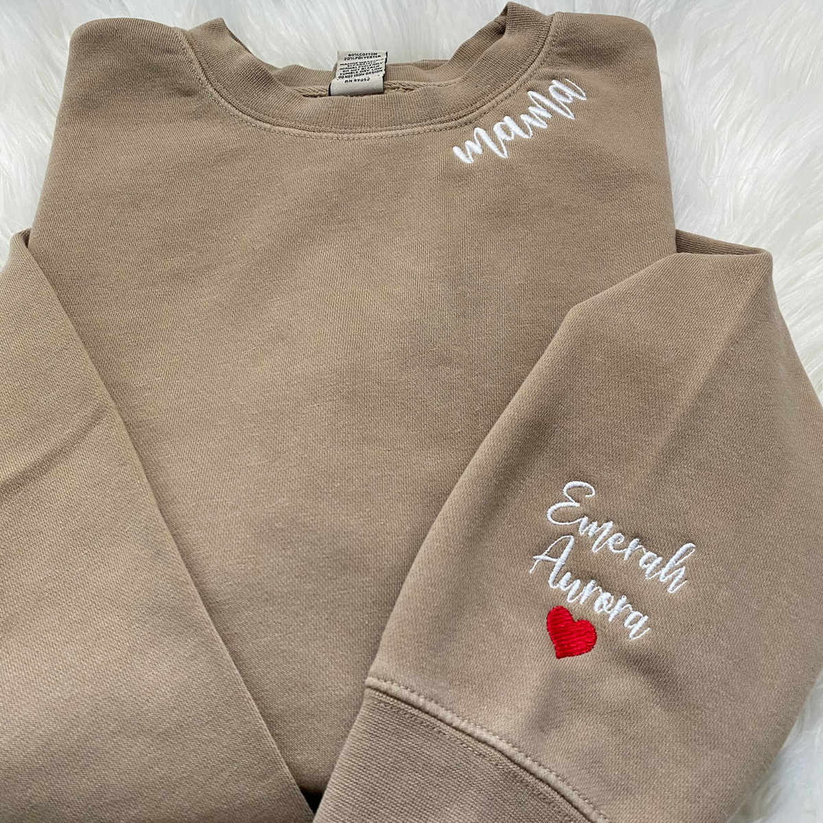 hi Embroidered Names – Clothing with Sleeves Company on Mama Be Unisex - Custom Sweatshirt You