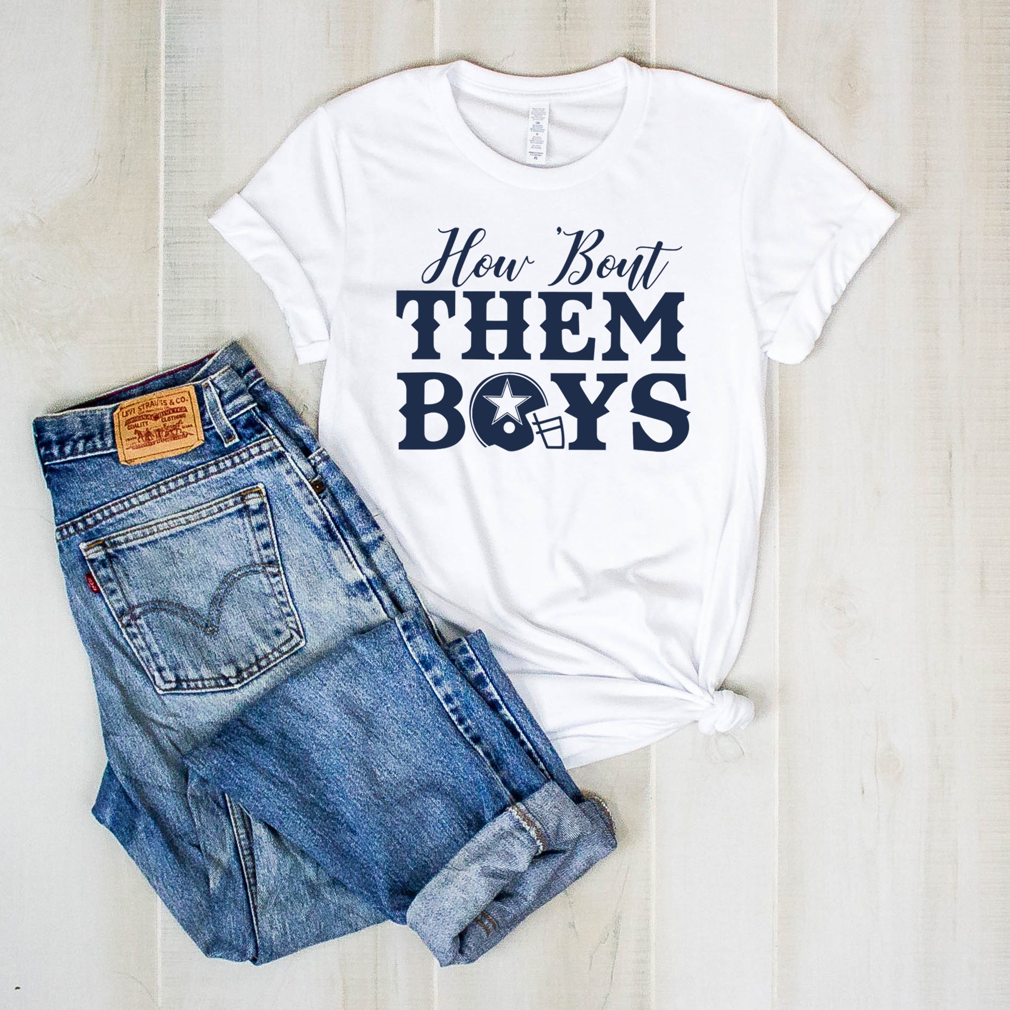 How Bout Them Boys T-Shirt - Dallas Cowboys White / Unisex 2XL