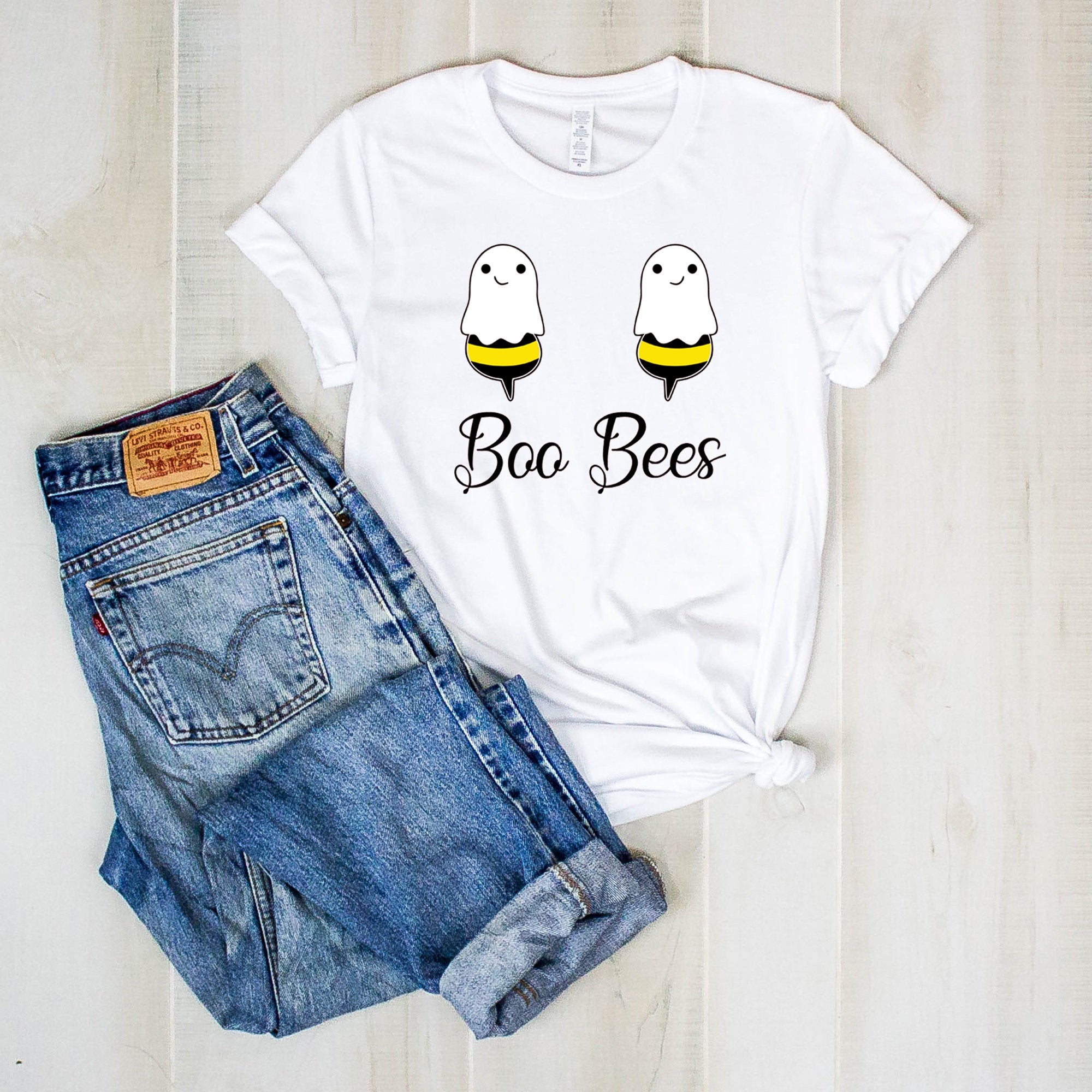 Boo Bees Shirt, Boobies, Women's Funny Halloween, Ghost Bees